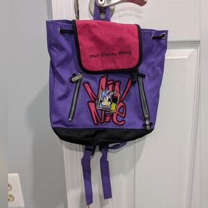 Vintage Walt Disney World Kids Canvas Purple Minnie Mouse Mini Bookbag